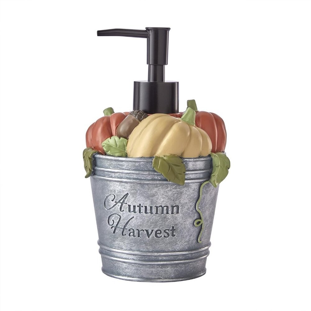Fall Harvest Bucket Soap Dispenser for Bath/Kitchen & Gift, Multi
